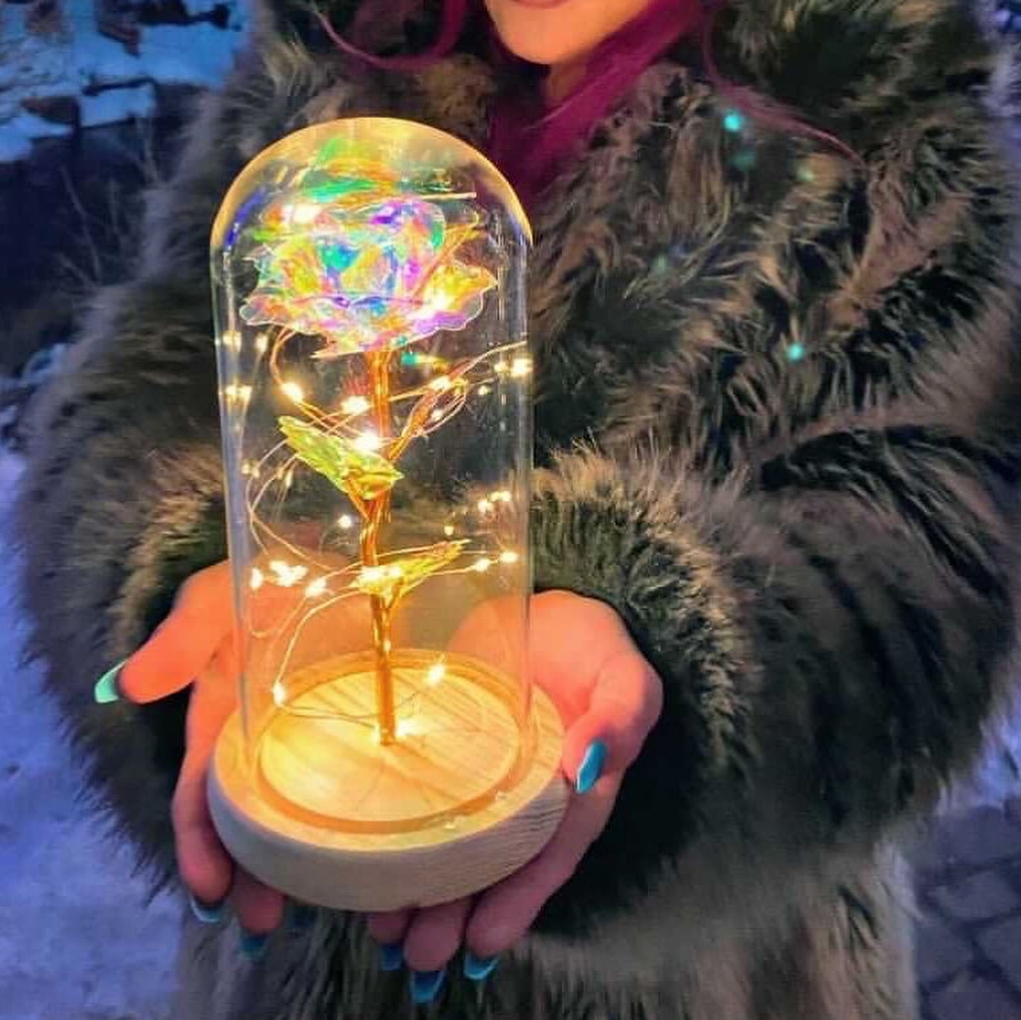 Eternal Luminous Rose Gift led Enchanted Glass Dome Flower Light-Unique Casa-Unique Casa