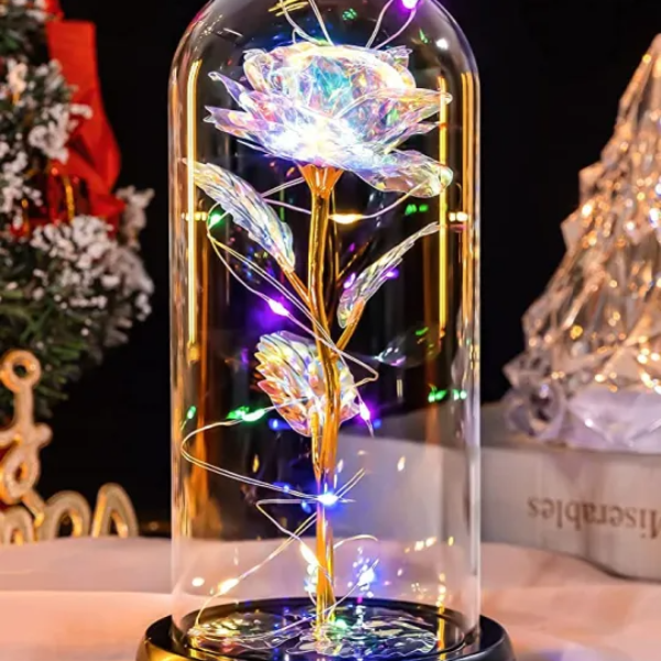 Eternal Luminous Rose Gift led Enchanted Glass Dome Flower Light-Unique Casa-Unique Casa