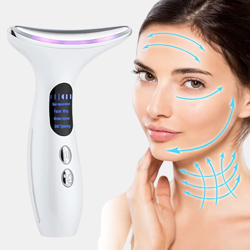 Face and Neck Microcurrent LED Massager - Lifting & Rejuvenating Skincare Device