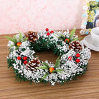 Festive Red Flocked Christmas Wreath – Vibrant Door Decoration for Holidays 2
