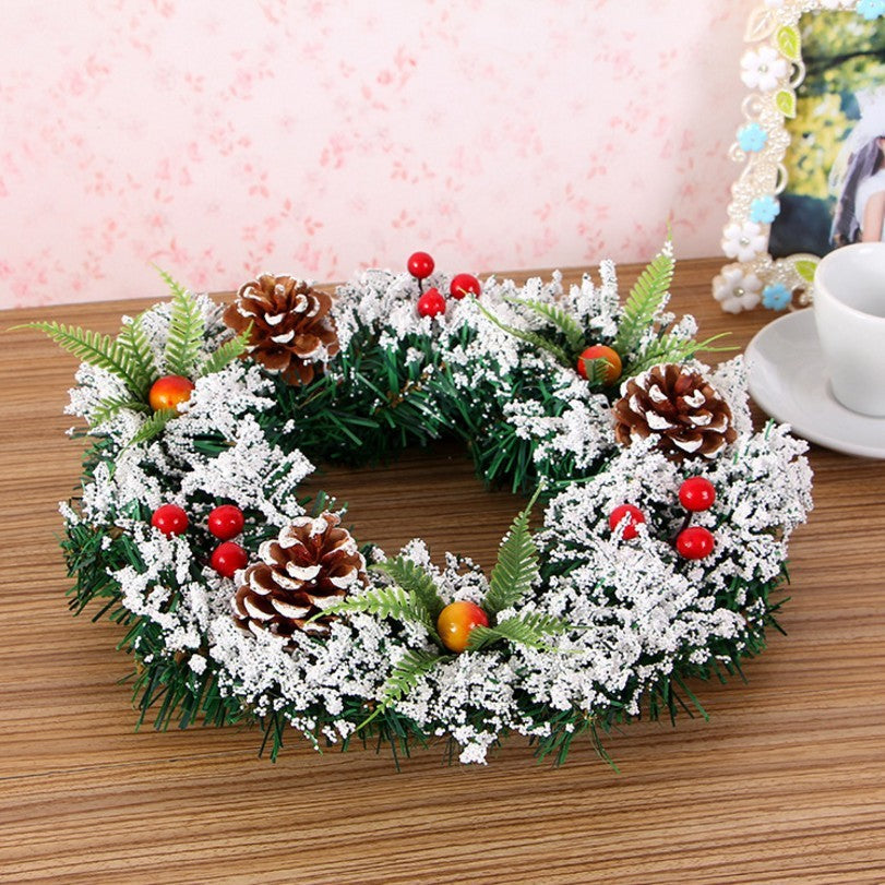 Festive Red Flocked Christmas Wreath – Vibrant Door Decoration for Holidays 2