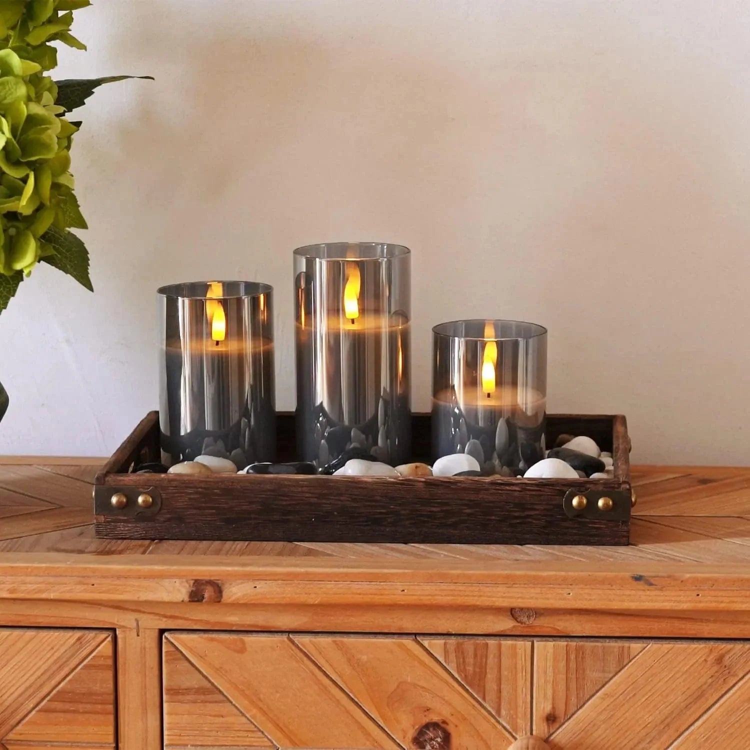 Flameless LED Candle Set - 3-Piece Battery Operated Decorative Lighting 3