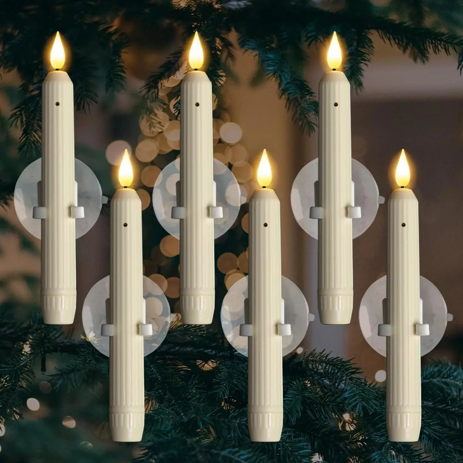 Flameless LED Window Candles Set – 6 Battery Operated Flickering Lights 0