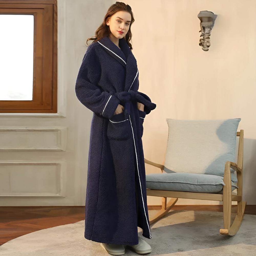 Flannel Bathrobe for Men and Women – Cozy Unisex Dressing Gown for Home 7