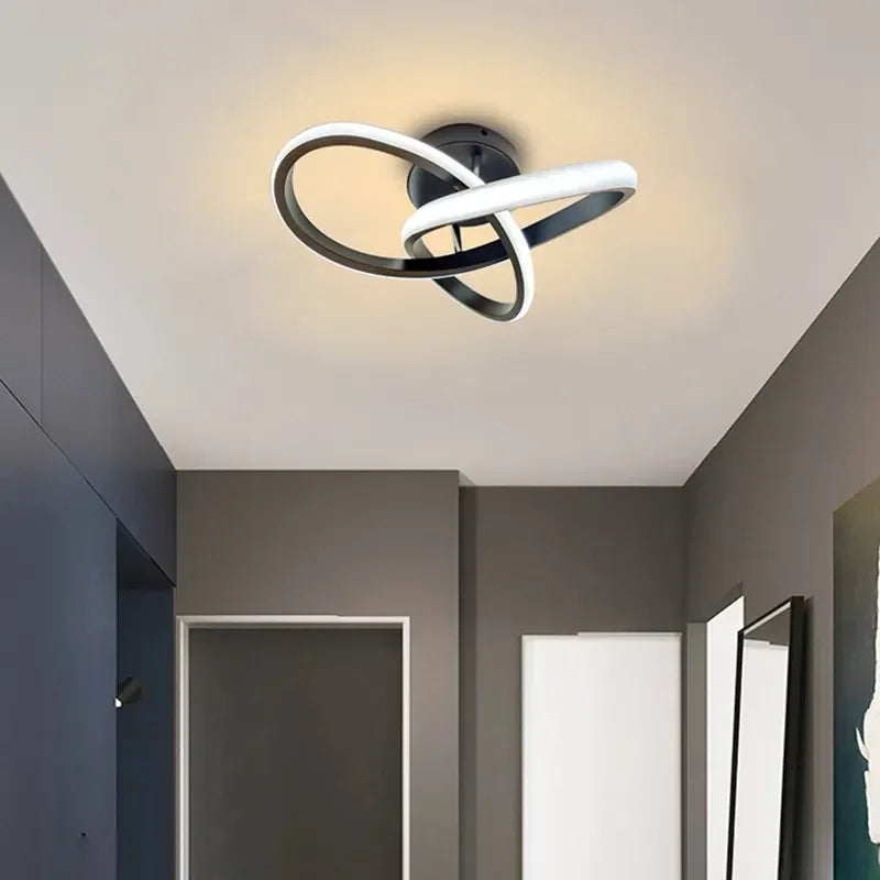 Flush Mount Ceiling Light – Contemporary LED Double Ring Fixture for Home 1