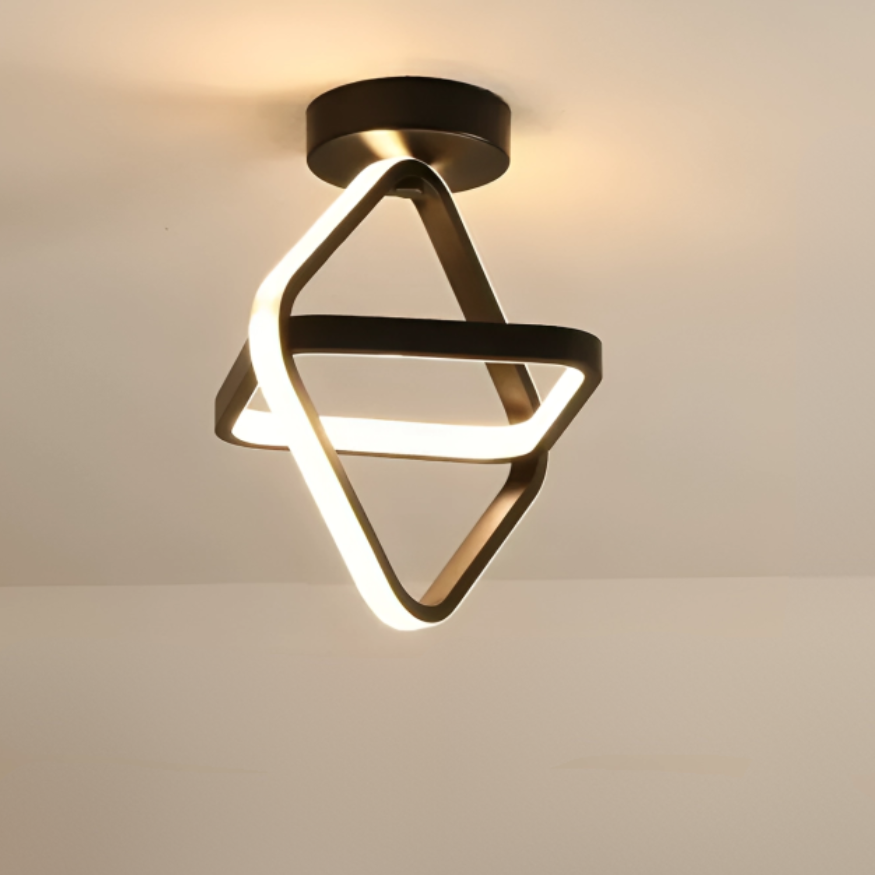 Flush Mount Ceiling Light – Contemporary LED Double Ring Fixture for Home 6
