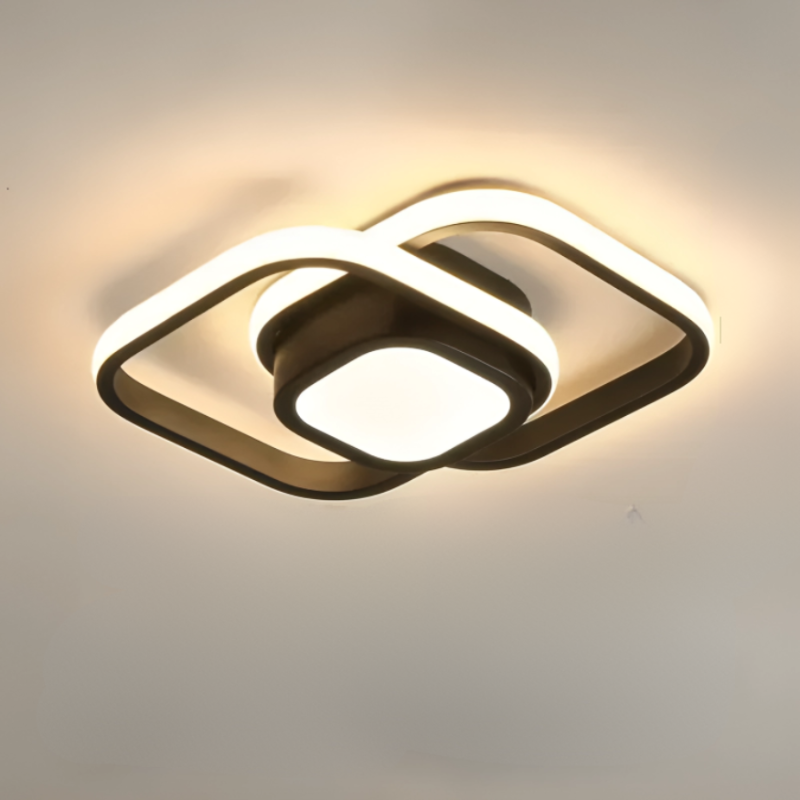 Flush Mount Ceiling Light – Contemporary LED Double Ring Fixture for Home 8