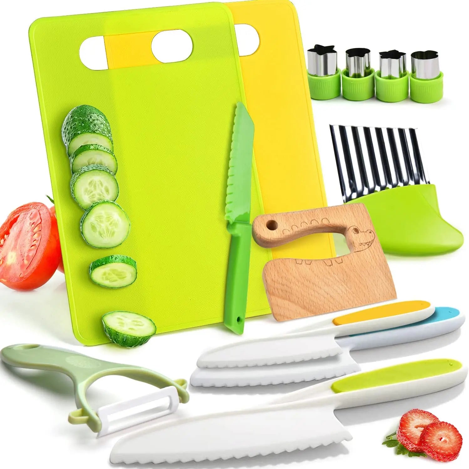 Kids Kitchen Set – Safe Learning Knives & Veggie Tools