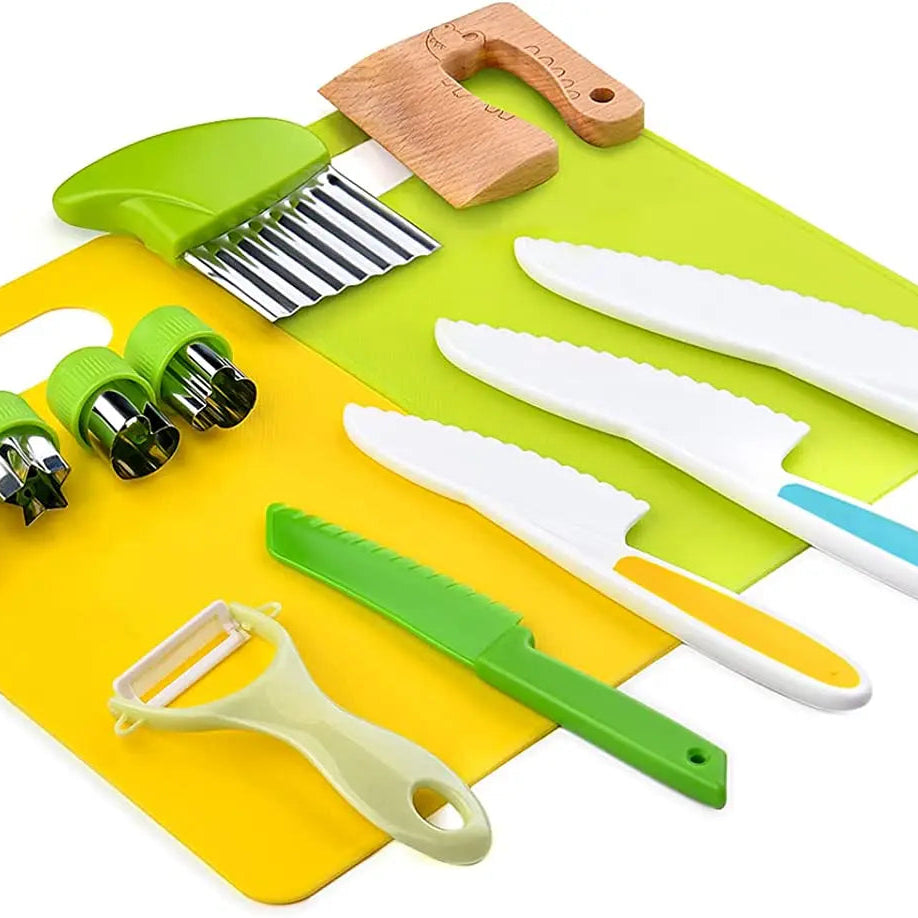 Kids Kitchen Set – Safe Learning Knives & Veggie Tools