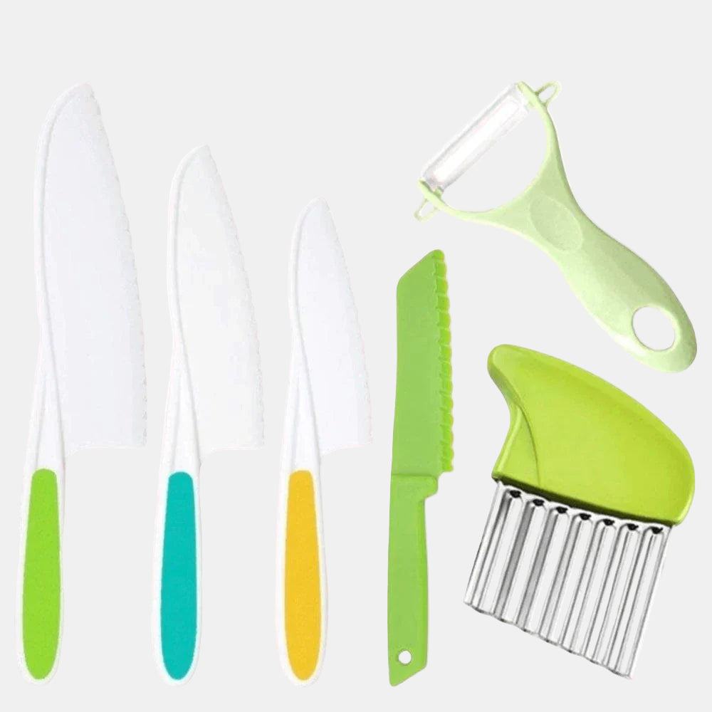 Kids Kitchen Set – Safe Learning Knives & Veggie Tools