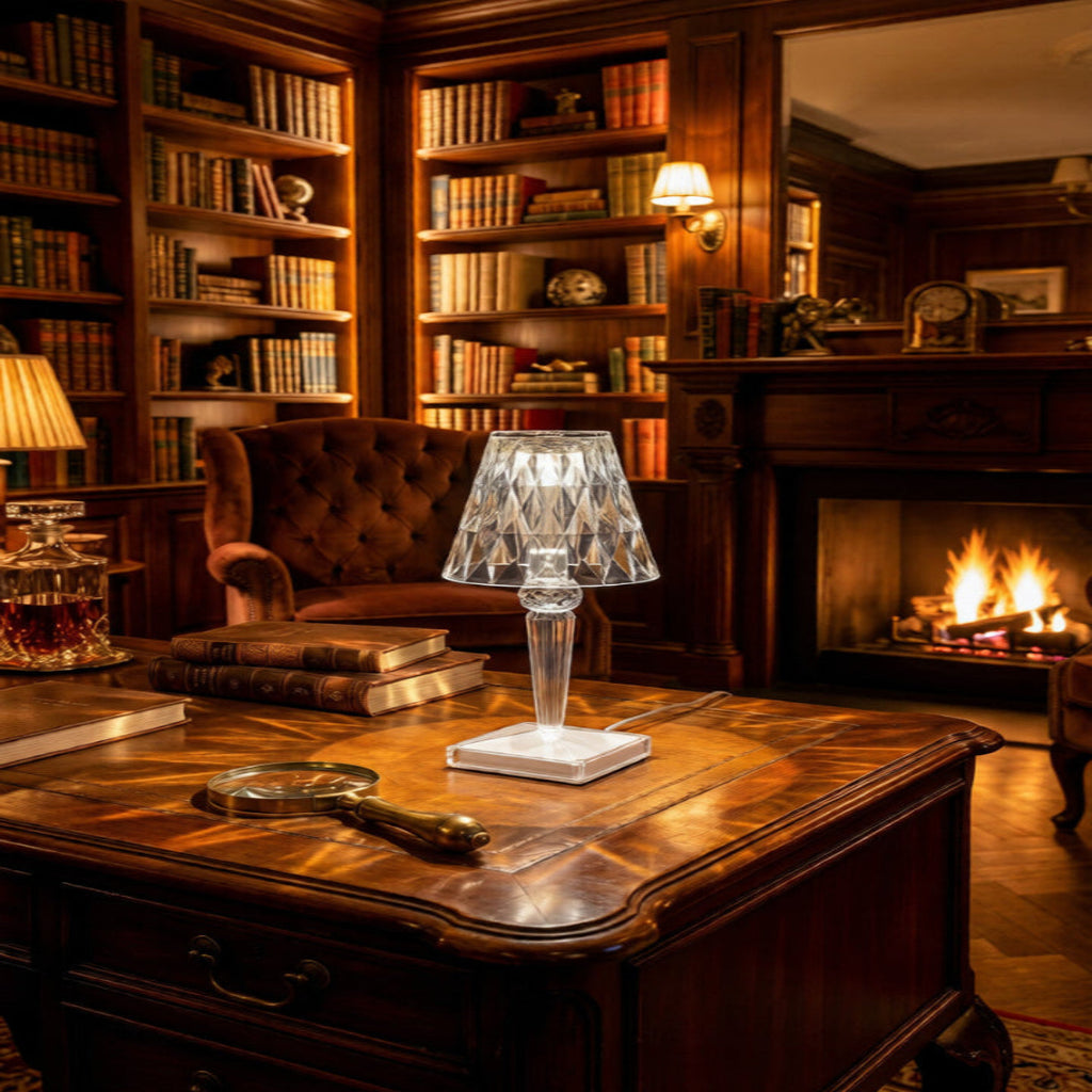 Rechargeable Crystal Table Lamp – Touch Control Cordless Bedside Lighting