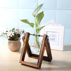 Glass Propagation Vase with A-Frame Wood Stand – Stylish Home Decor Accent