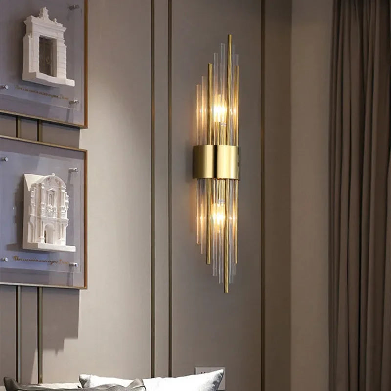 Gloriva Crystal Wall Sconce – Elegant LED Wall Light for Living Room 1