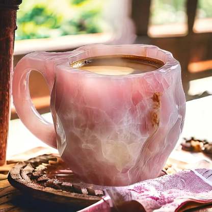 Handcrafted Crystal Mug – Insulated Mineral Design for Coffee & Tea 5