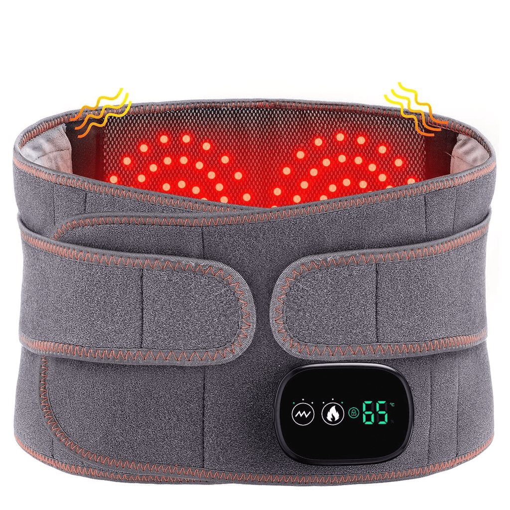 Heated Lumbar Support Belt - Adjustable Heat Therapy for Back Pain Relief & Comfort
