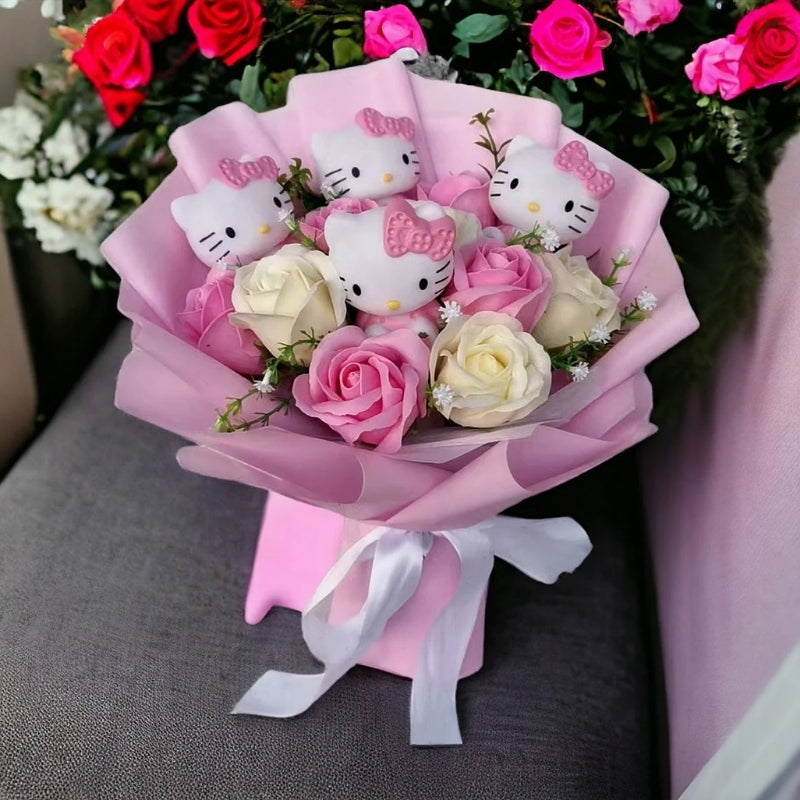 Hello Kitty Flowers Bouquet – Charming Gift for Any Occasion-Unique Casa-Unique Casa