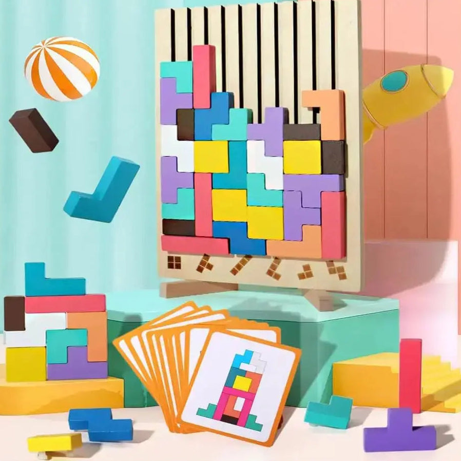 Wooden Stacking Puzzle Game Toy Educational Fun For Kids And Adults-Kids Toys-Unique Casa-Unique Casa