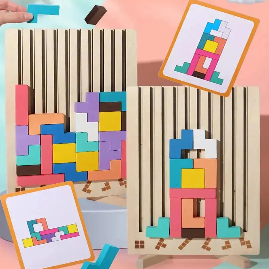 Wooden Stacking Puzzle Game Toy Educational Fun For Kids And Adults-Kids Toys-Unique Casa-Unique Casa