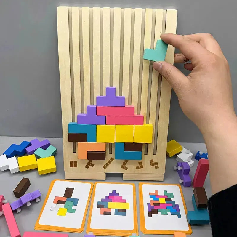 Wooden Stacking Puzzle Game Toy Educational Fun For Kids And Adults-Kids Toys-Unique Casa-Unique Casa