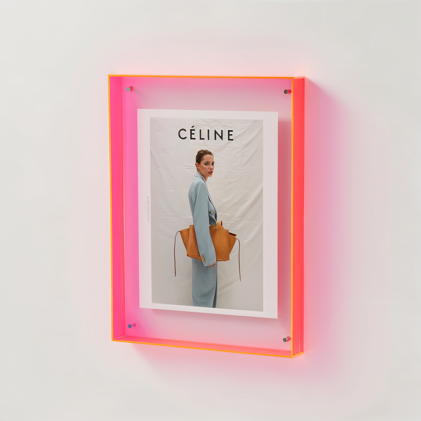 Neon Acrylic Photo Frame – Retro Style Fluorescent Picture Frame for Home Decor