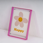 Neon Acrylic Photo Frame – Retro Style Fluorescent Picture Frame for Home Decor