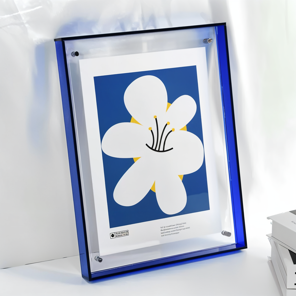 Neon Acrylic Photo Frame – Retro Style Fluorescent Picture Frame for Home Decor