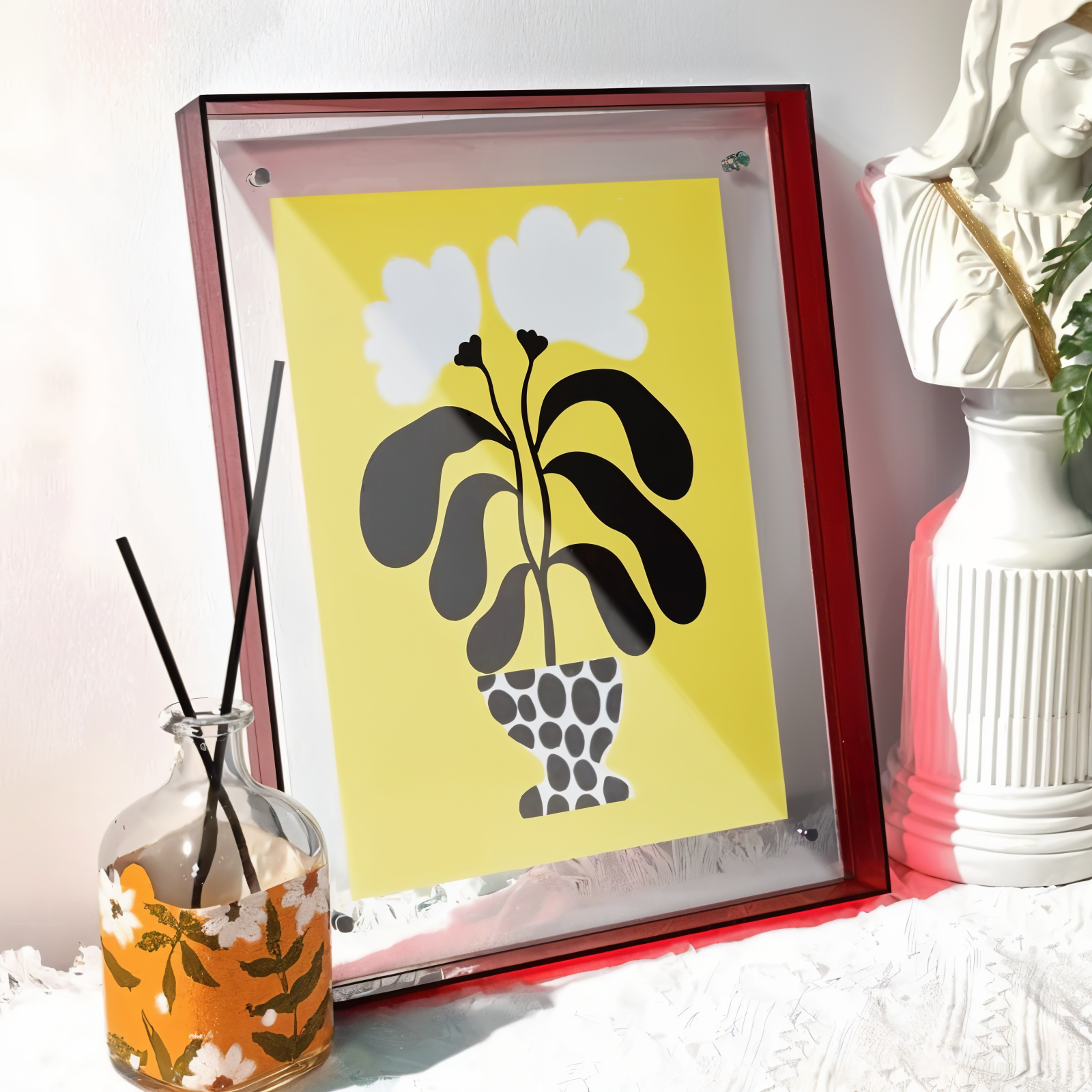 Neon Acrylic Photo Frame – Retro Style Fluorescent Picture Frame for Home Decor