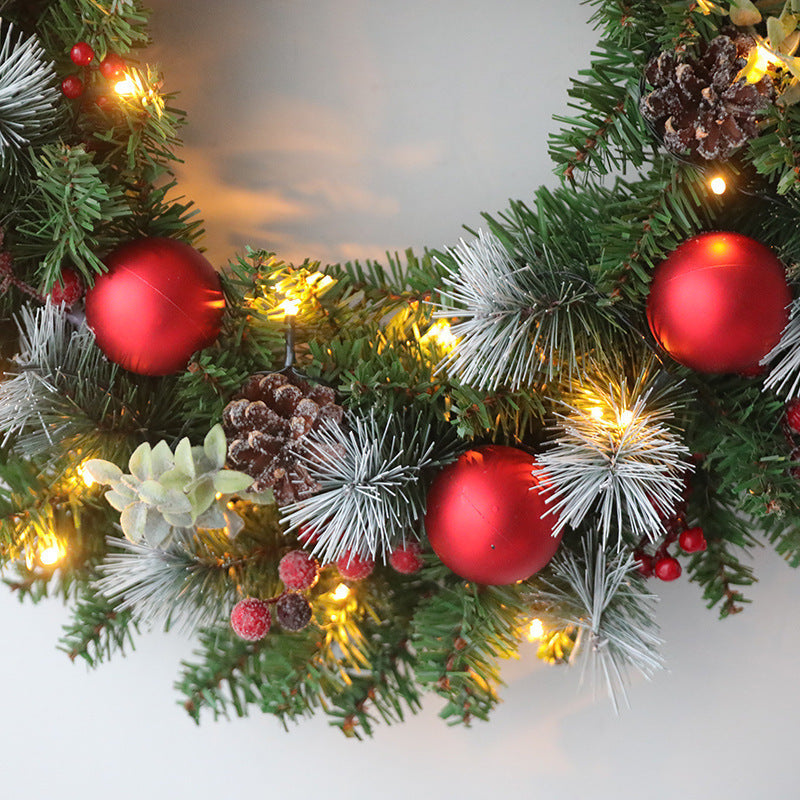 Illuminated Christmas Door Wreath with 20 Lights – Festive Holiday Decor 3