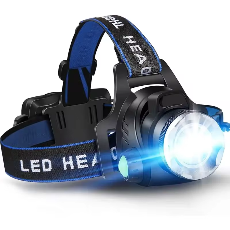 LED Headlamp - Waterproof, Adjustable Zoom & USB Rechargeable for Hiking, Camping & Running