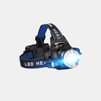 LED Headlamp - Waterproof, Adjustable Zoom & USB Rechargeable for Hiking, Camping & Running