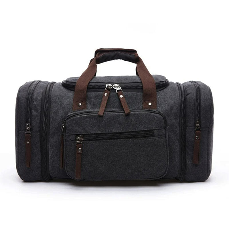 Large Capacity Canvas Travel Bag – Ultimate Organizer for All Your Adventures-Travel Duffel Bag-Unique Casa-Black-Unique Casa