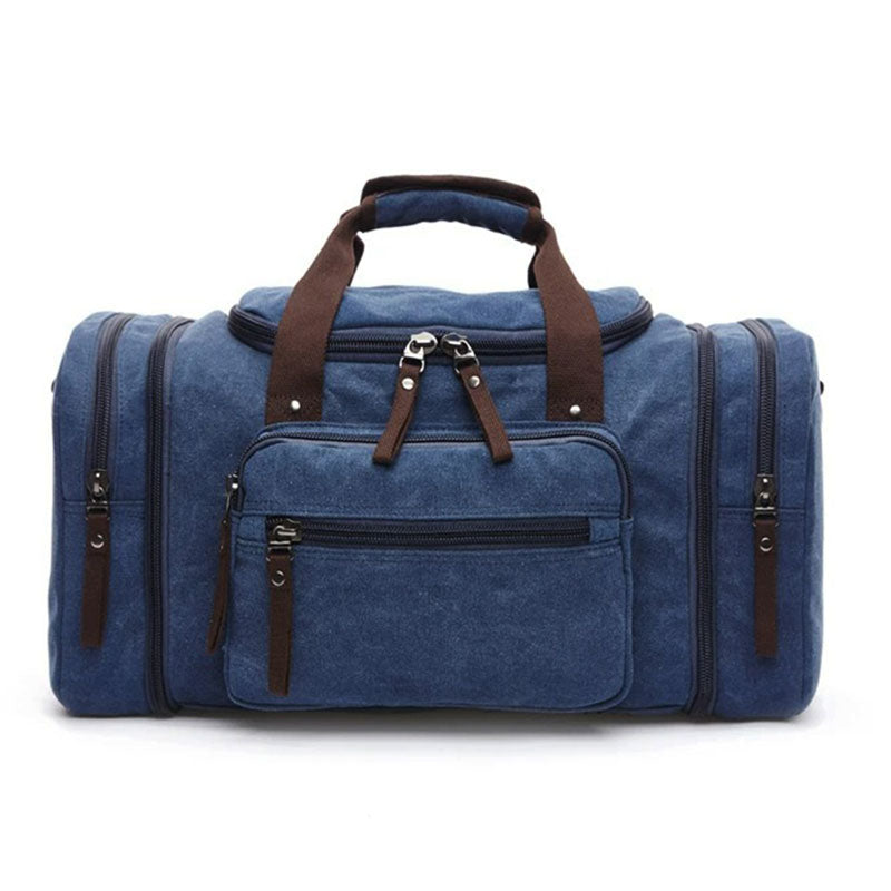 Large Capacity Canvas Travel Bag – Ultimate Organizer for All Your Adventures-Travel Duffel Bag-Unique Casa-Blue-Unique Casa
