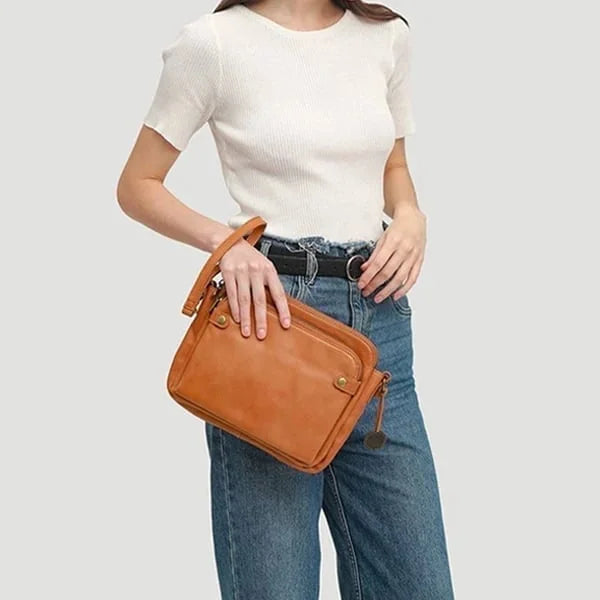 Leather Crossbody Shoulder Bag - Minimalist Design & Adjustable Strap for Everyday Wear
