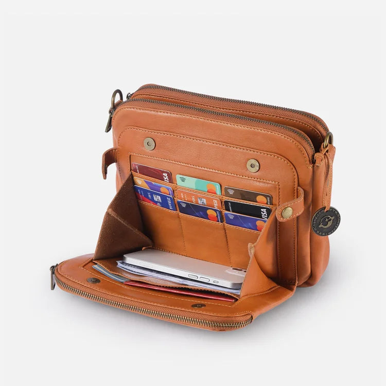 Leather Crossbody Shoulder Bag - Minimalist Design & Adjustable Strap for Everyday Wear