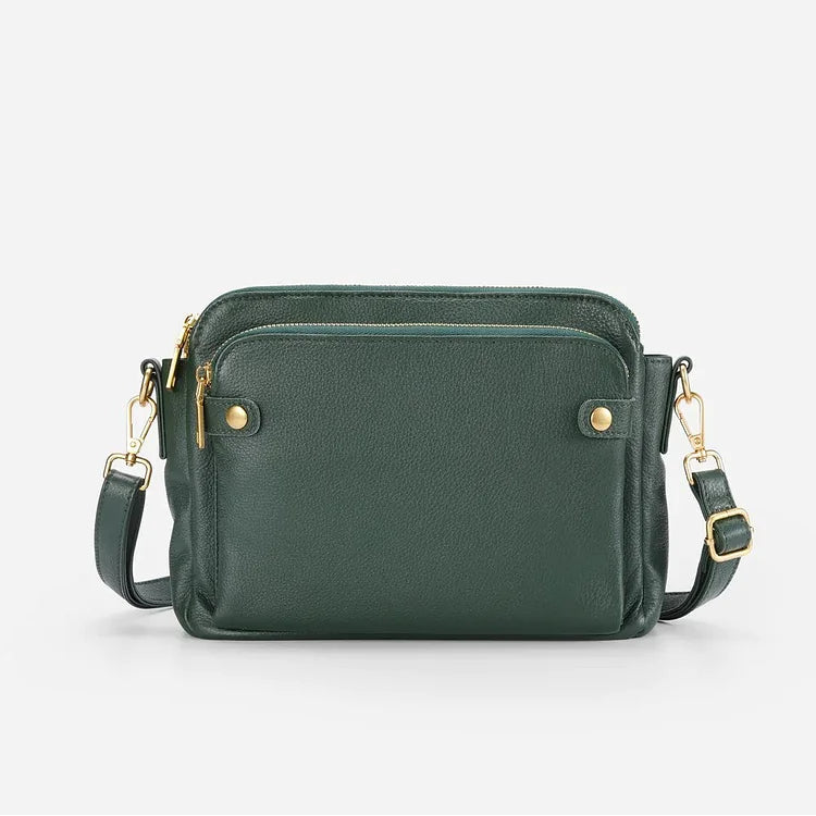 Leather Crossbody Shoulder Bag - Minimalist Design & Adjustable Strap for Everyday Wear