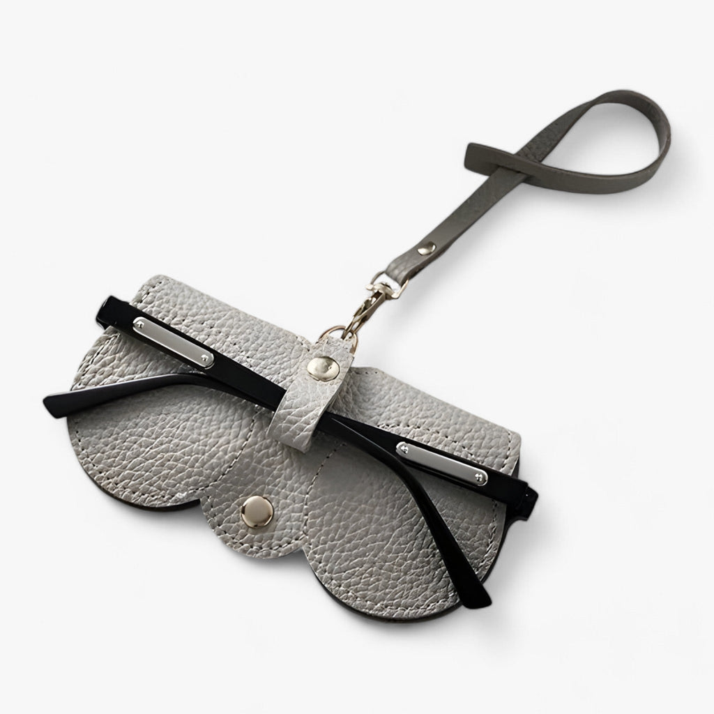 Leather Glasses Case with Snap Closure – Compact & Elegant Eyewear Holder