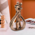 Lovers’ Bond Statue - Artistic Kissing Couple Sculpture for Romantic Home Décor