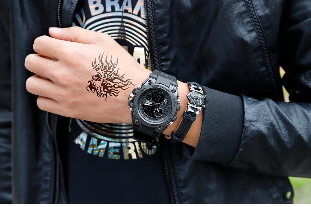 Men’s Military-Style Smart Watch - Waterproof, Shockproof & Perfect for Outdoor Activities