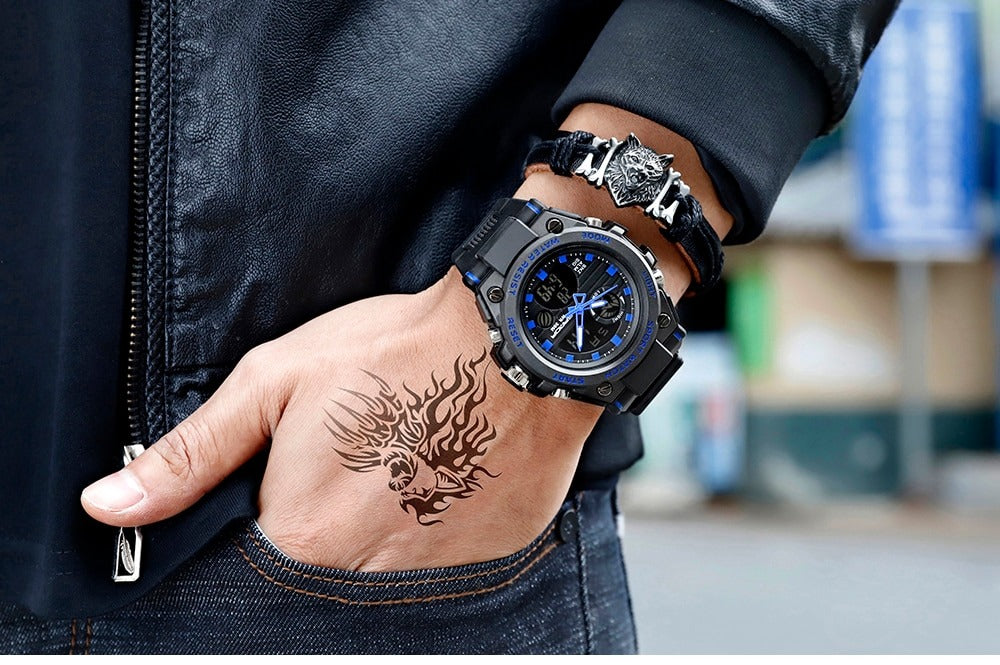 Men’s Military-Style Smart Watch - Waterproof, Shockproof & Perfect for Outdoor Activities