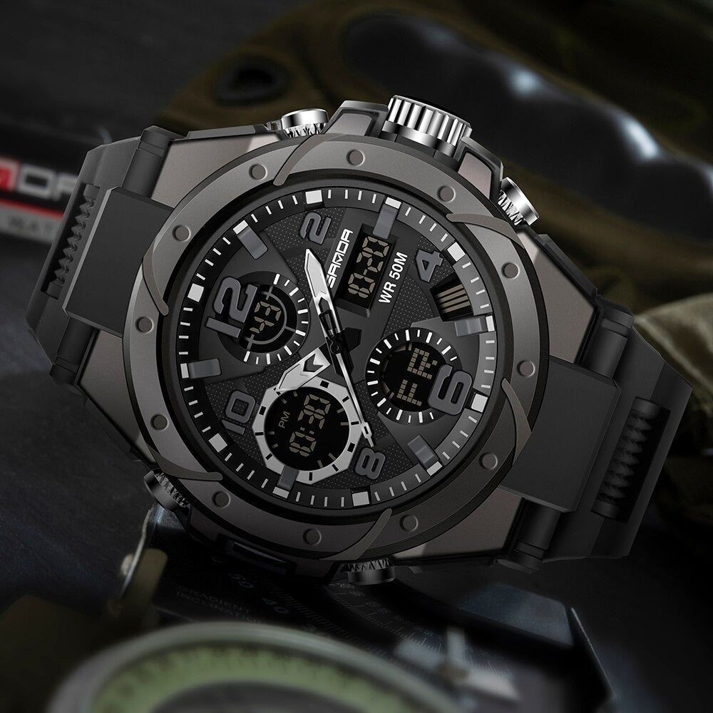 Men’s Military-Style Smart Watch - Waterproof, Shockproof & Perfect for Outdoor Activities