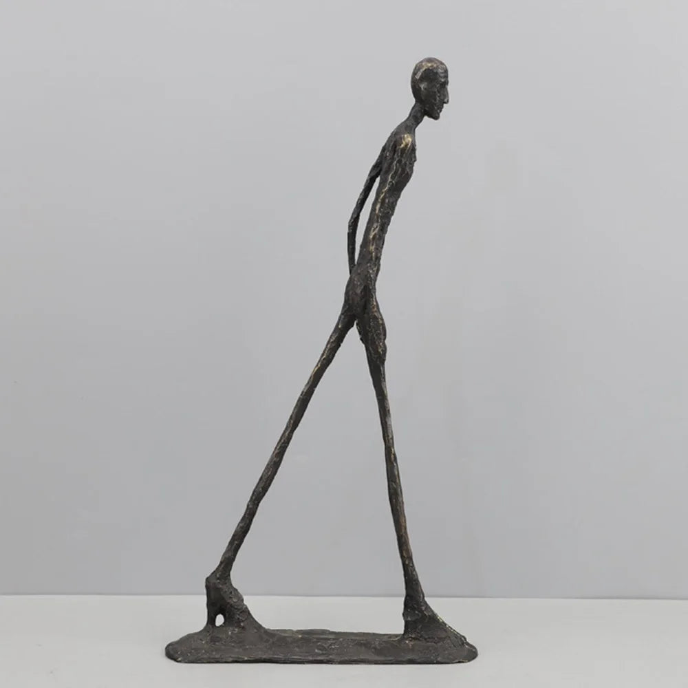 Metal Walking Man Statue Sculpture – Modern Artistic Decor for Home and Office-Sculptures & Statues-Unique Casa-C 15x4.5x28.5cm-Walking Man-Unique Casa