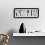 Modern LED Wall Clock - Sleek Display with Temperature & Humidity Tracking