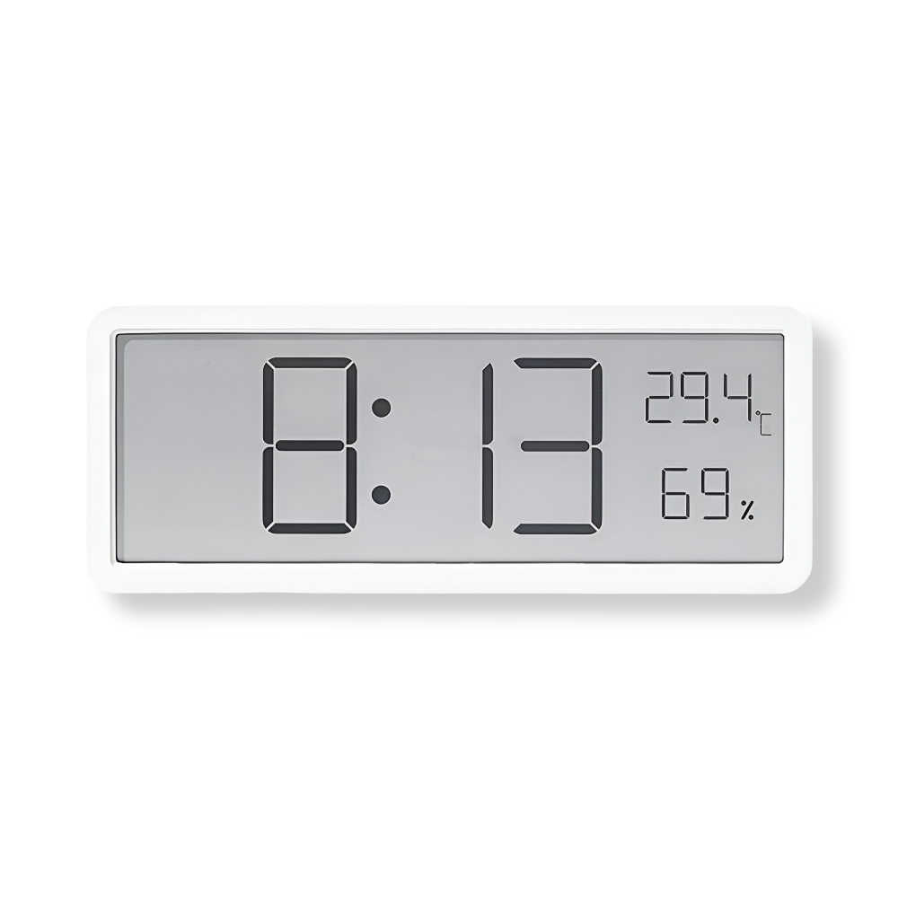 Modern LED Wall Clock - Sleek Display with Temperature & Humidity Tracking
