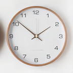 Modern Wall Clock - Gray and White Round Wood Design for Home or Workspace