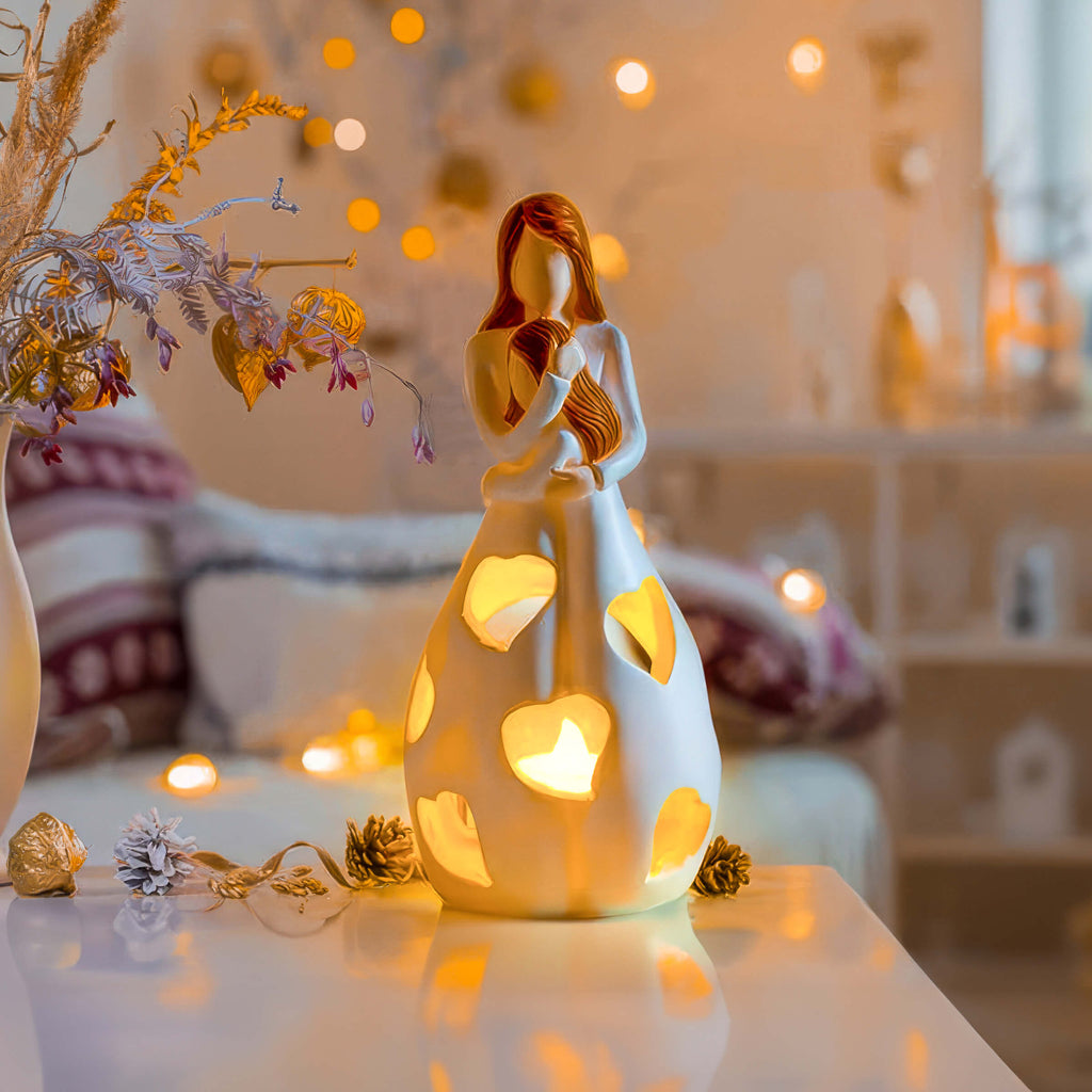 Mother and Child Candle Holder – Decorative Resin Accent for Home Decor 4