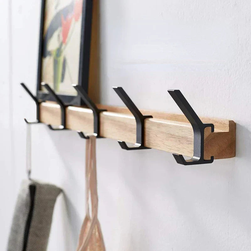 Wall-Mounted Coat Rack with Movable Double Hooks – Flexible and Space-Saving Organization for Entryways-Lagerung & Organizer-Unique Casa-Unique Casa
