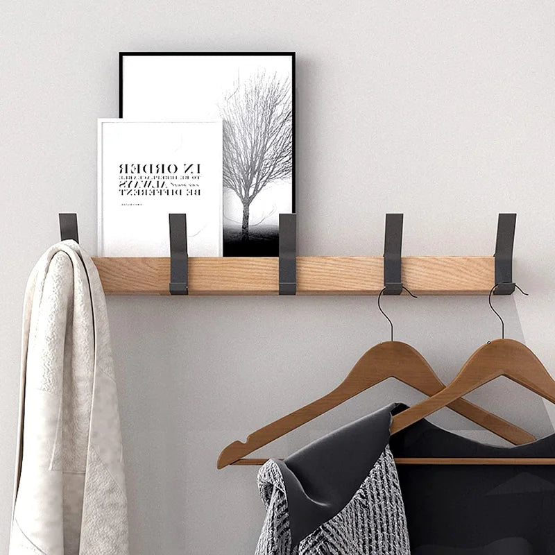 Wall-Mounted Coat Rack with Movable Double Hooks – Flexible and Space-Saving Organization for Entryways-Lagerung & Organizer-Unique Casa-Unique Casa