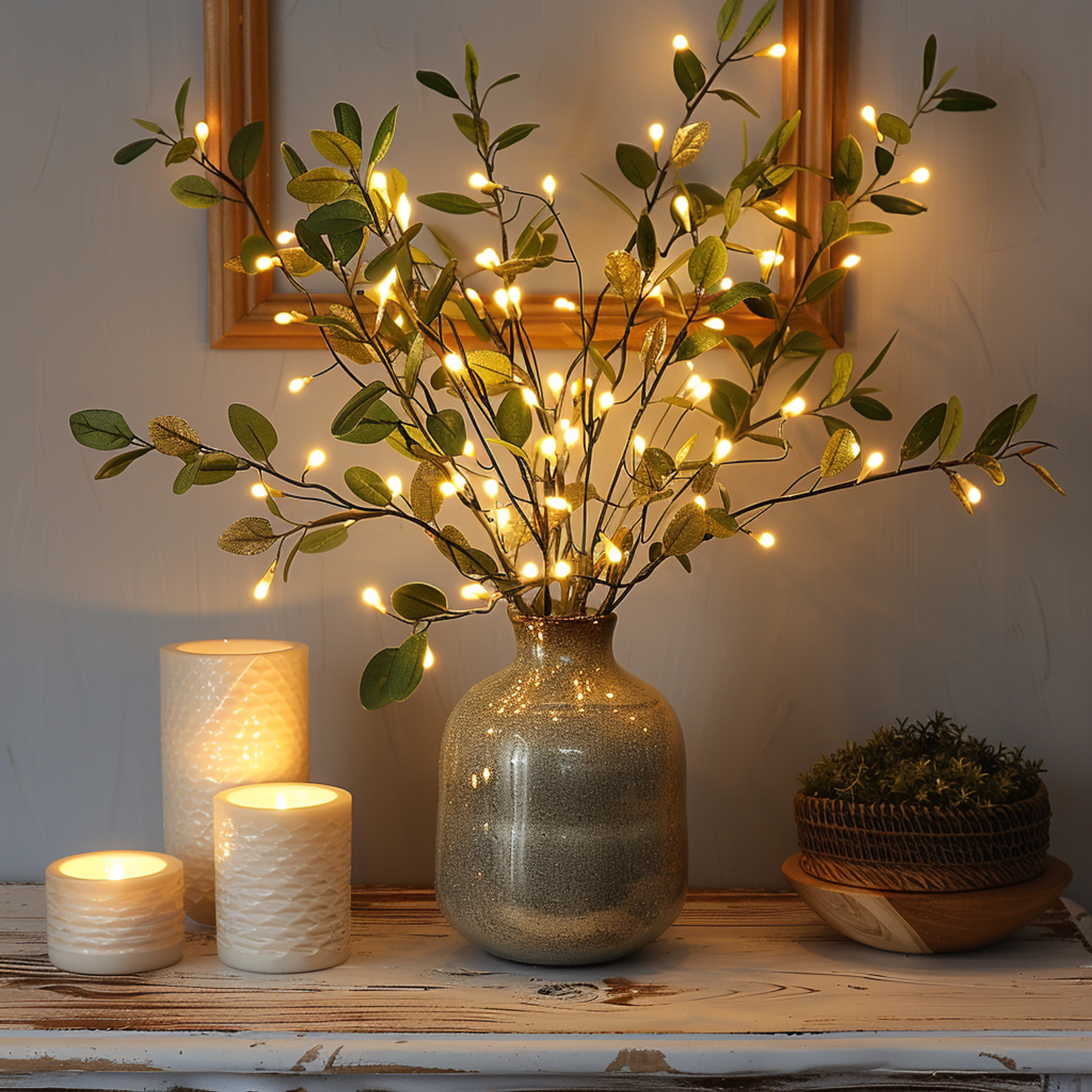 Olive Branch LED Light – Adjustable Twinkling Home Decor for Living Room 6