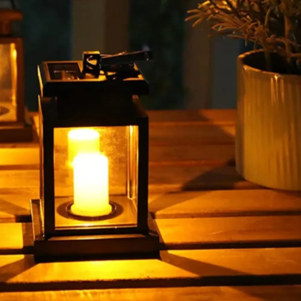 Outdoor Solar Lantern with Flickering LED – Waterproof Solar Lamp for Garden 2