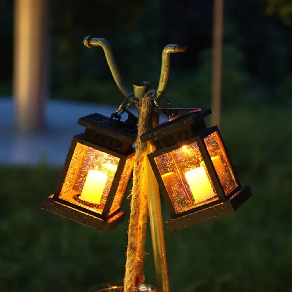 Outdoor Solar Lantern with Flickering LED – Waterproof Solar Lamp for Garden 4